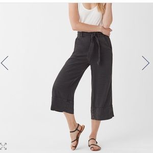 Linen Slub Belted Crop Pant